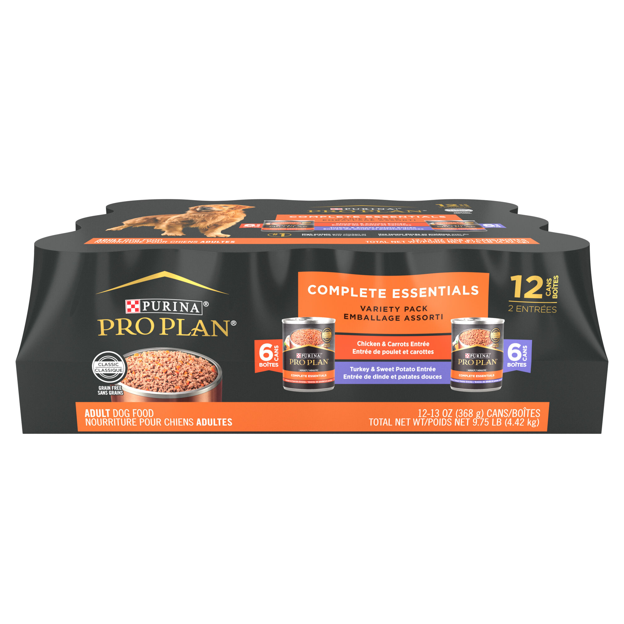 Purina Pro Plan Adult Complete Essentials Poultry Favorites Variety Pack Classic Wet Dog Food