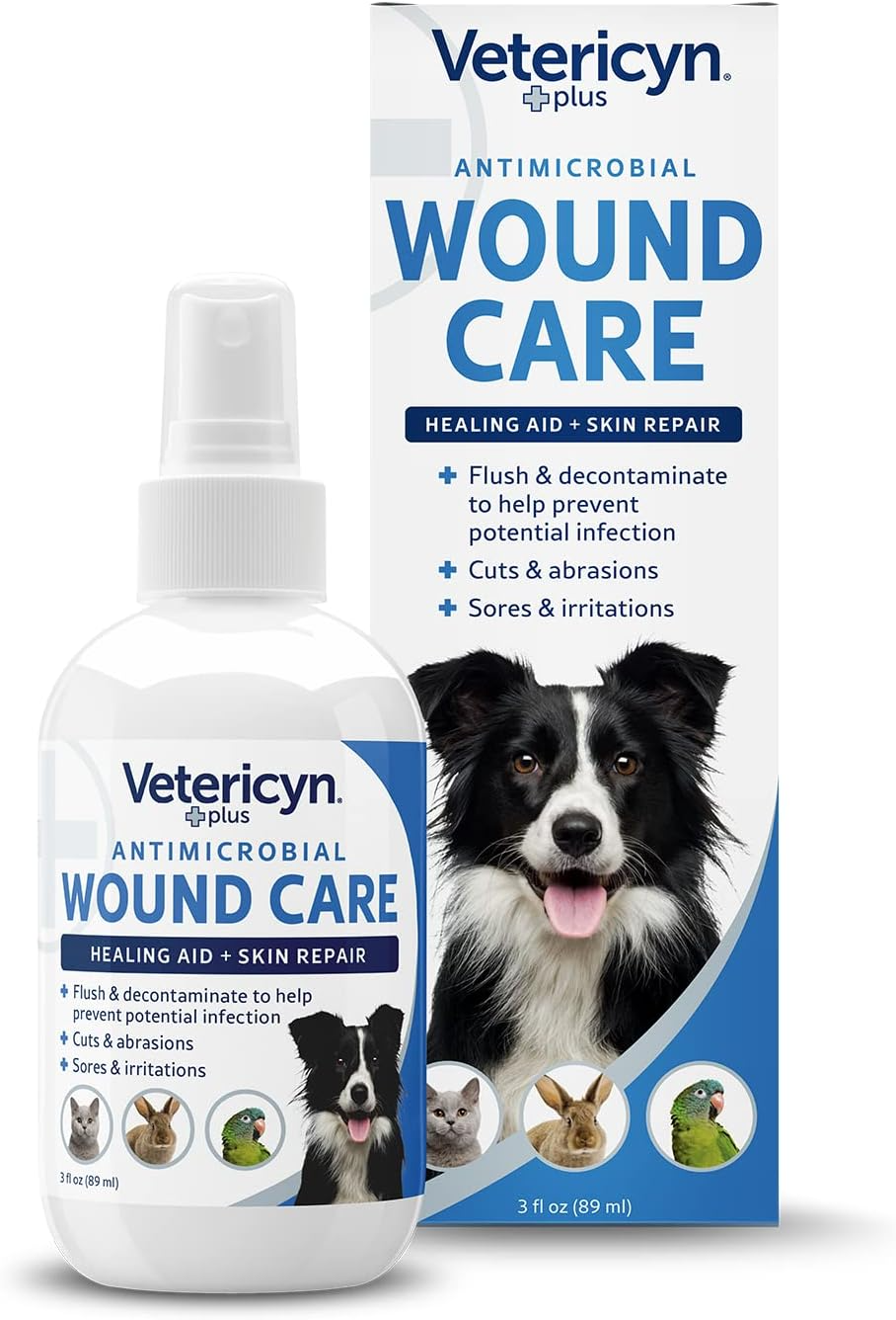 Vetericyn Plus Antimicrobial Wound & Skin Care Spray for Dogs, Cats, Horses & Small Animals