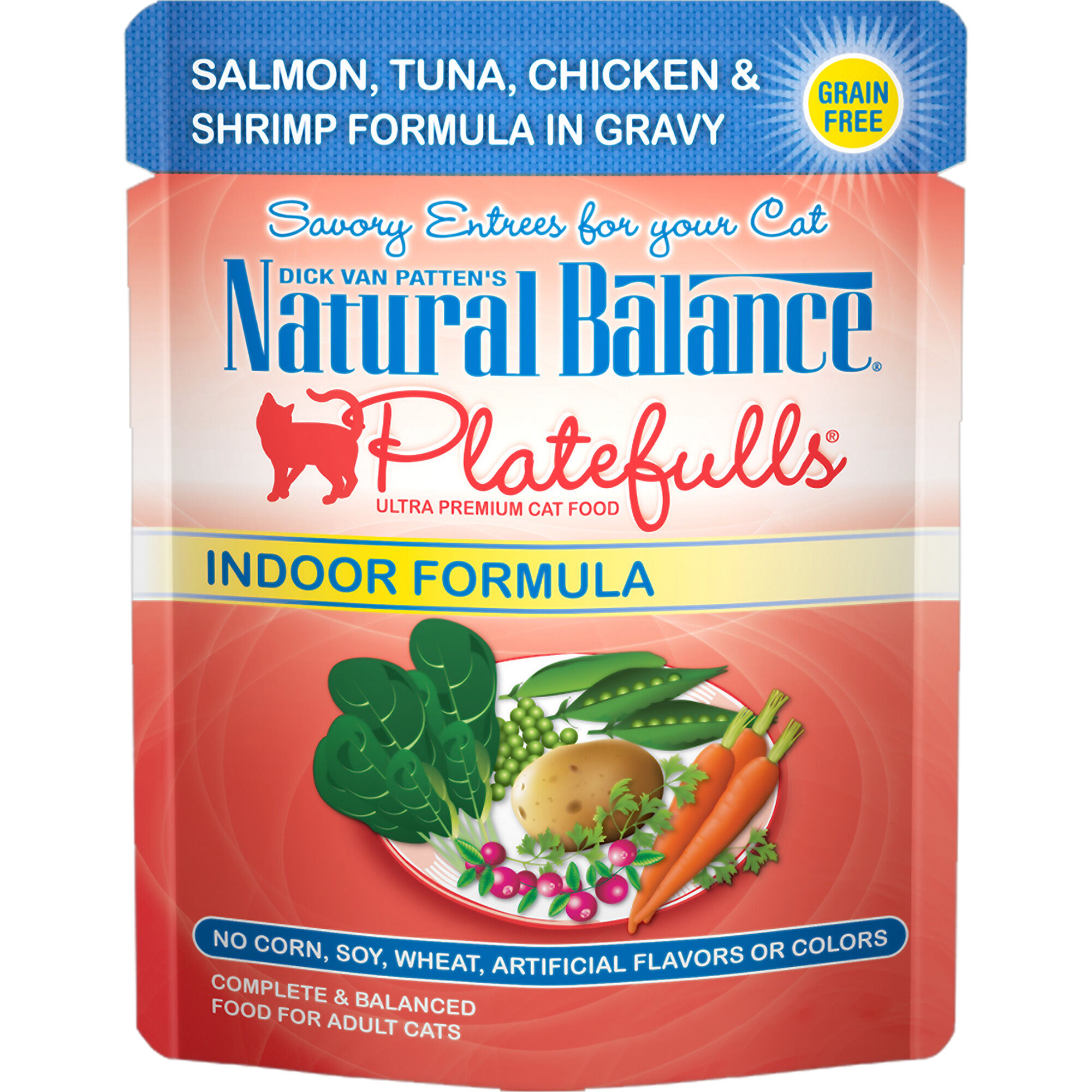 Natural Balance Original Ultra Platefulls Indoor Salmon, Tuna, Chicken & Shrimp Recipe in Gravy Wet Cat Food