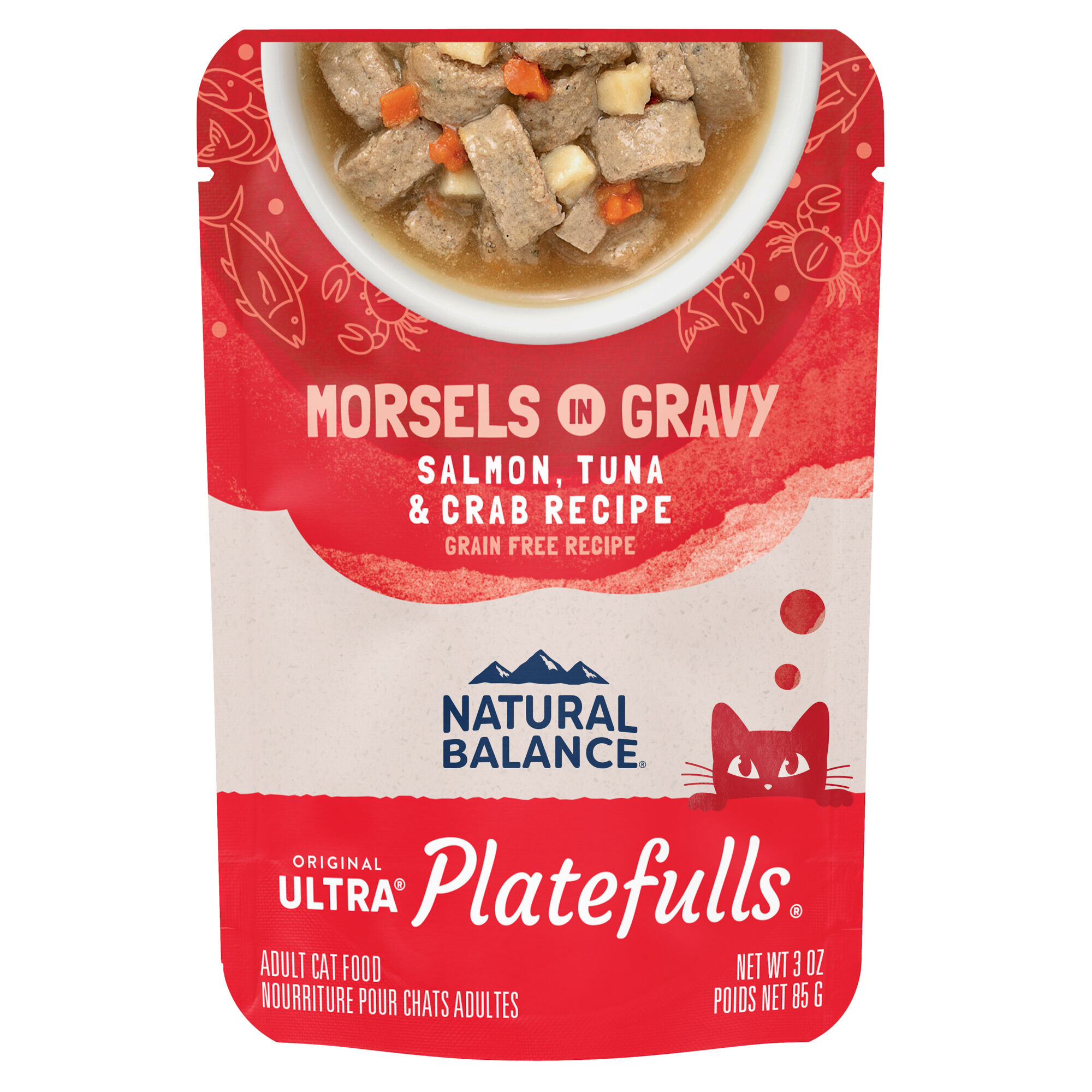 Natural Balance Original Ultra Platefulls Salmon, Tuna, & Crab Recipe in Gravy Wet Cat Food