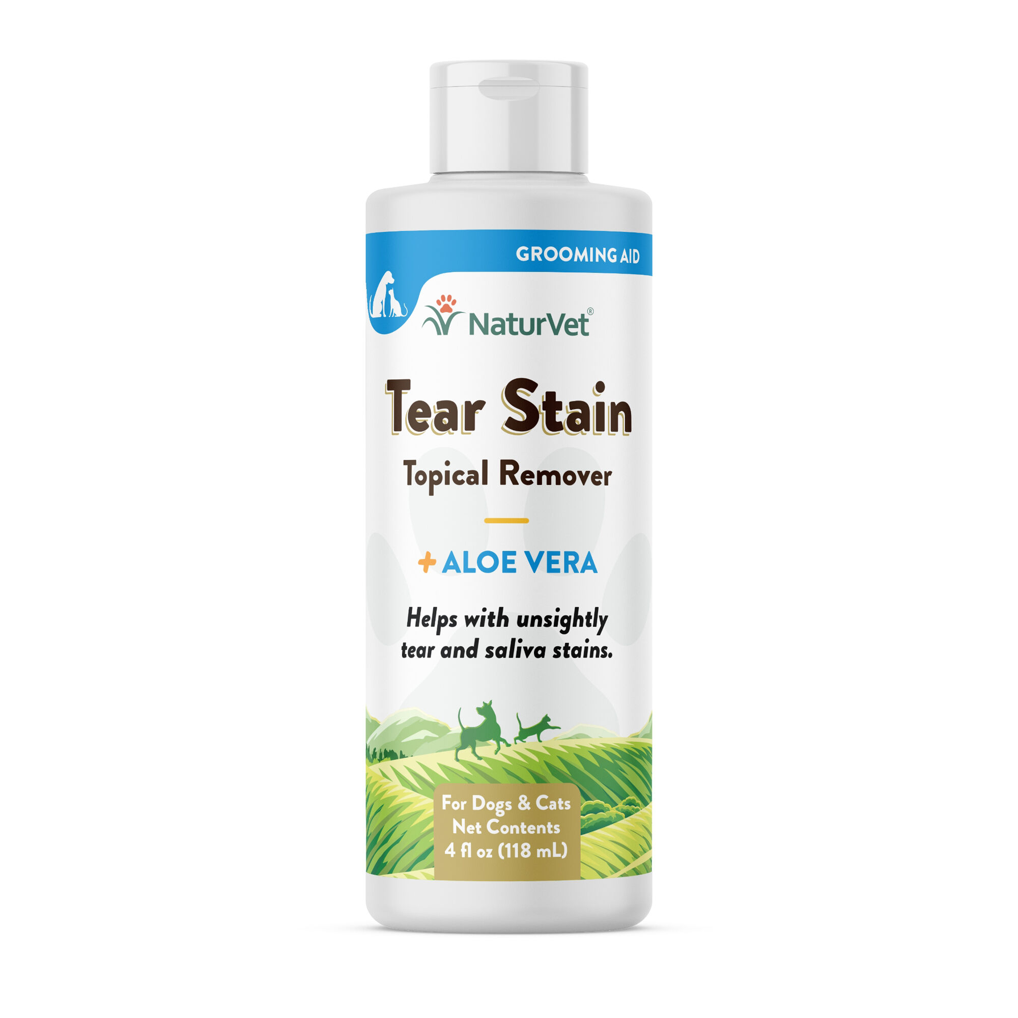 NaturVet Tear Stain with Aloe Topical Remover For Dogs and Cats
