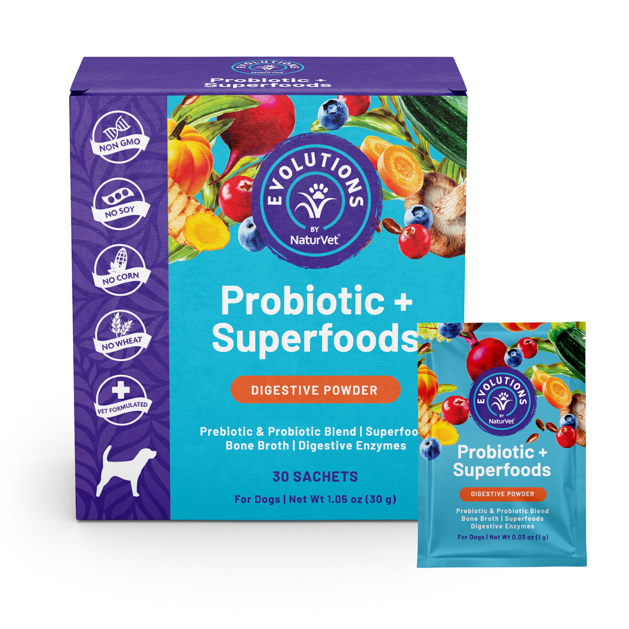 Evolutions by NaturVet Probiotic + Superfoods Dog Supplement