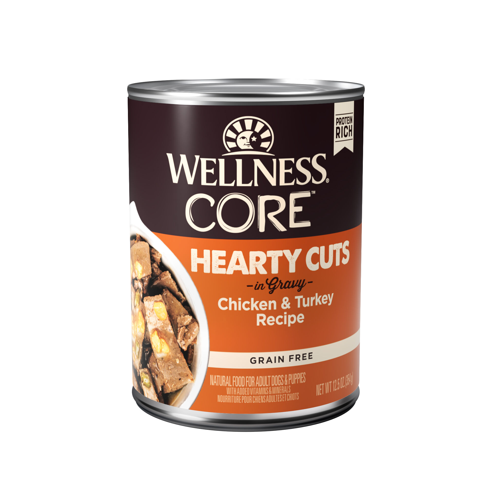 Wellness CORE Hearty Cuts Natural Grain Free Chicken & Turkey Canned Wet Dog Food
