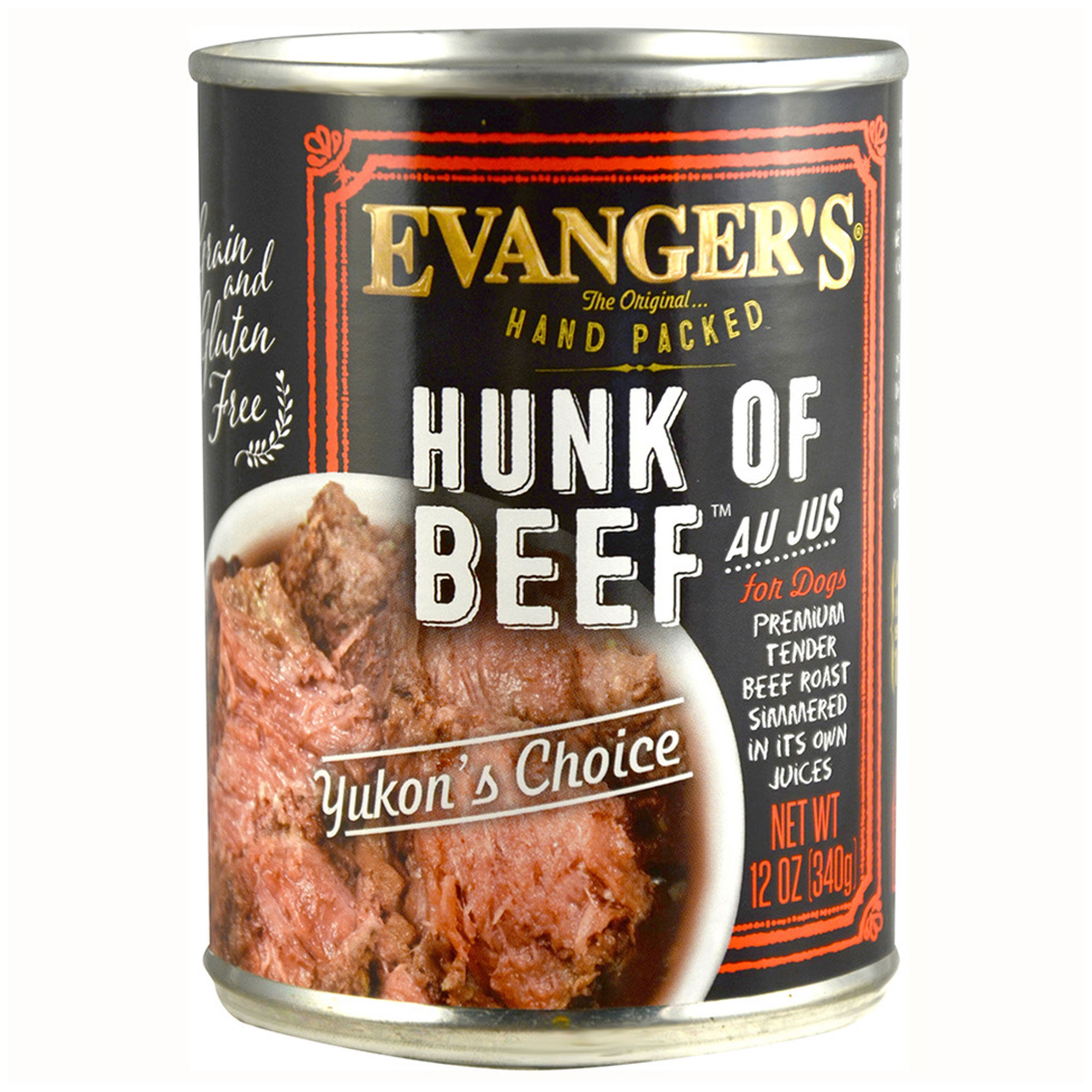 Evangers Hand Packed Hunk of Beef Canned Dog Food