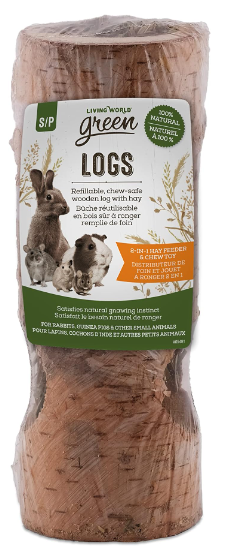 Wooden Log W/ Hay Toy