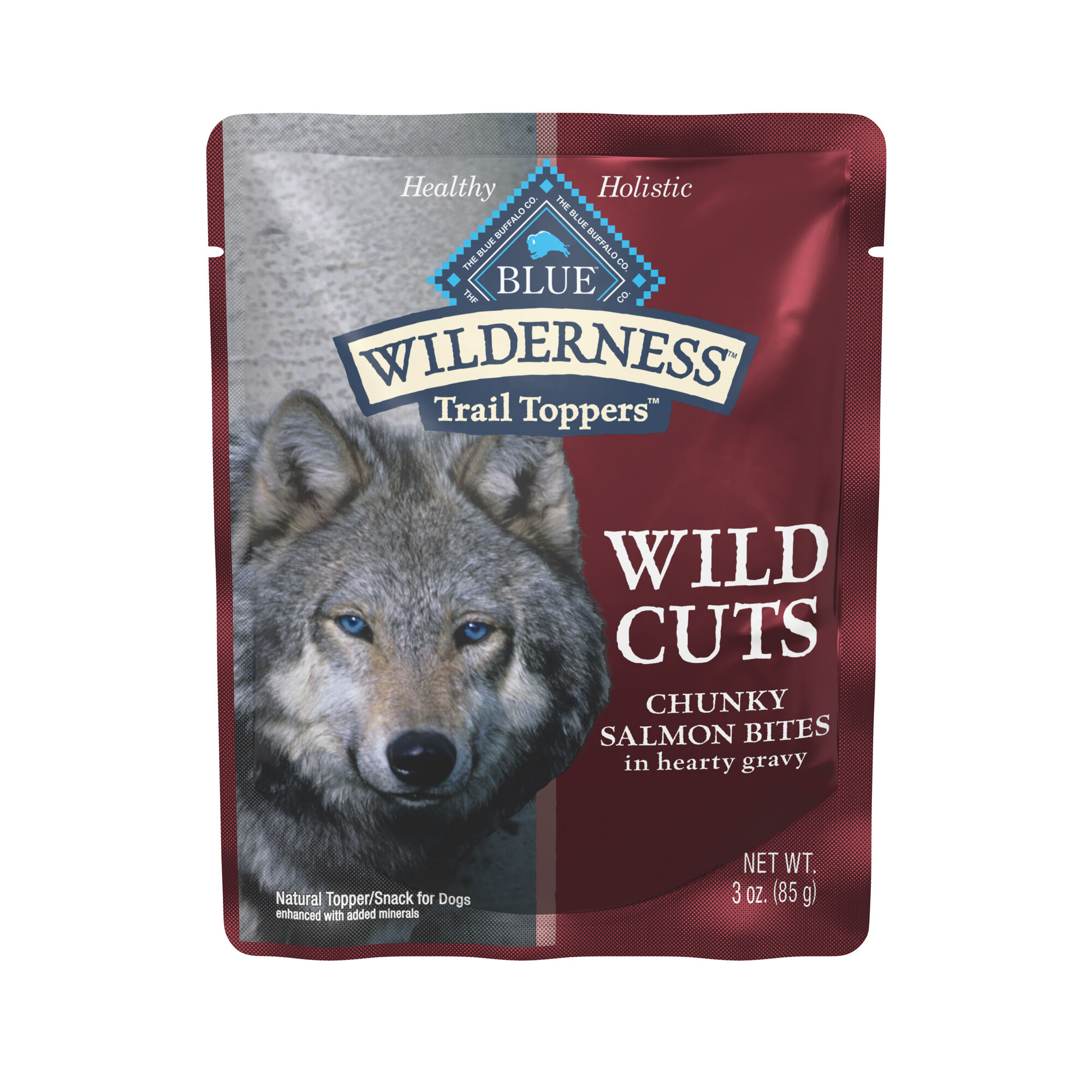 Blue Buffalo BLUE Wilderness Wild Cuts Trail Toppers Adult Chunky Salmon Bites in Hearty Gravy Dog Food Topper