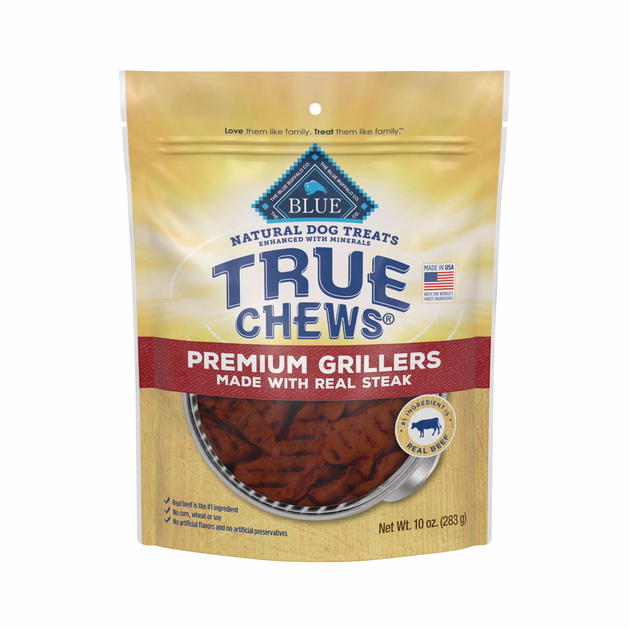 Blue Buffalo BLUE True Chews Premium Grillers Made with Real Steak Chewy Dog Treats