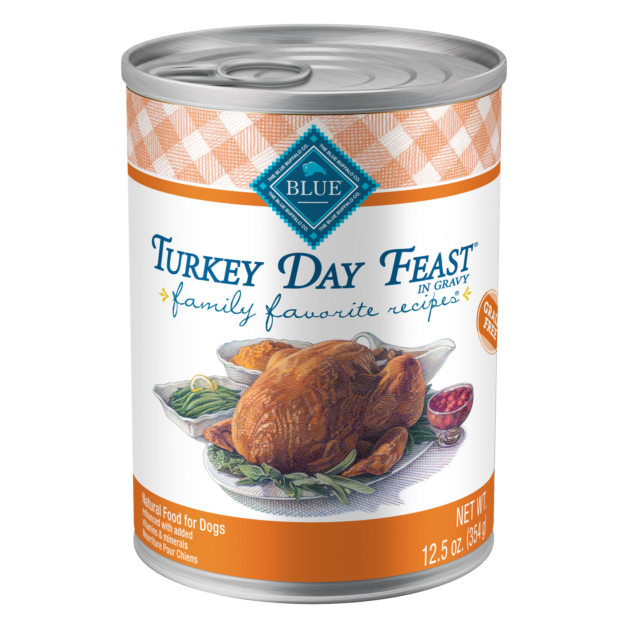 Blue Buffalo BLUE Family Favorite Recipes Adult Turkey Day Feast Wet Dog Food