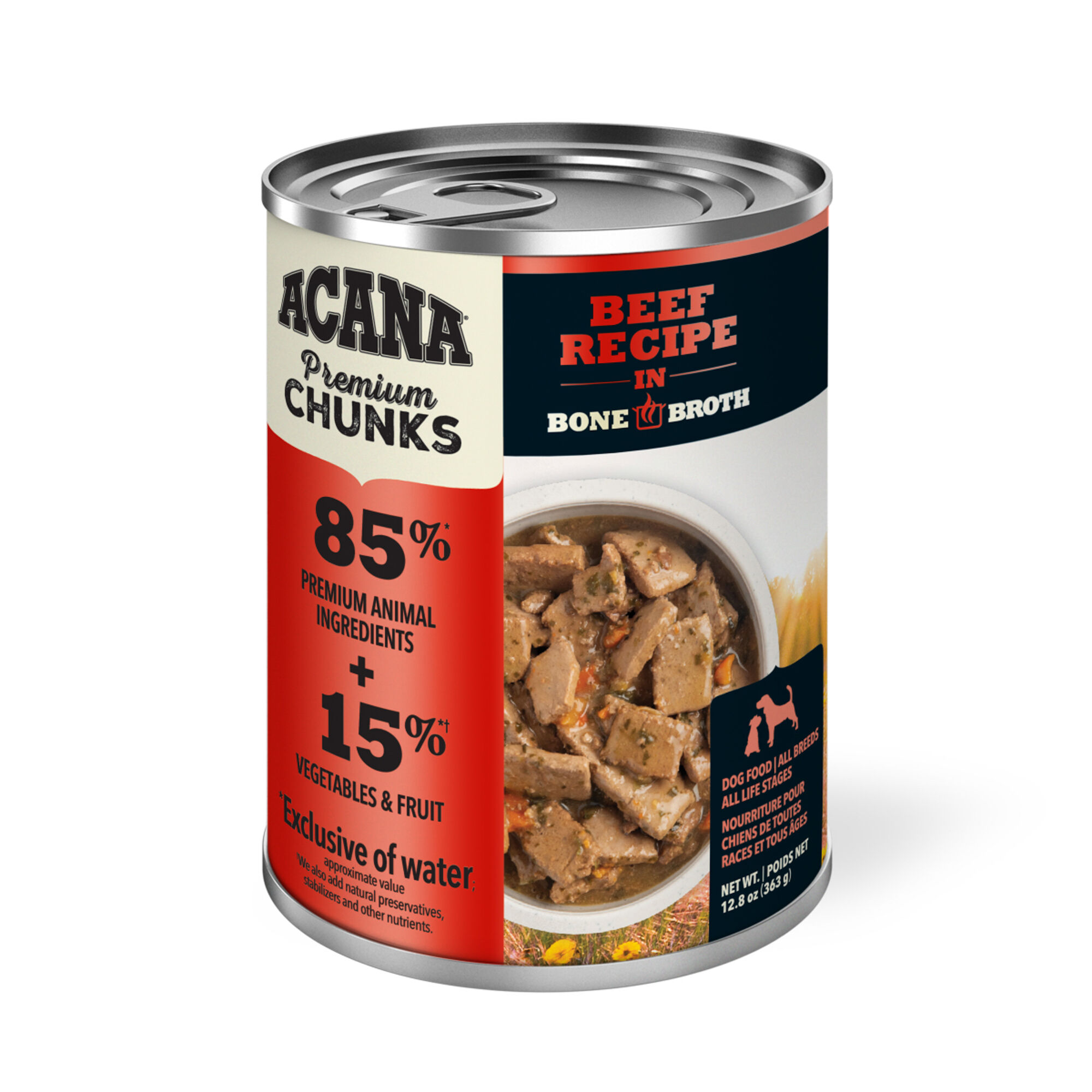 ACANA Premium Chunks Beef Recipe in Bone Broth Wet Dog Food