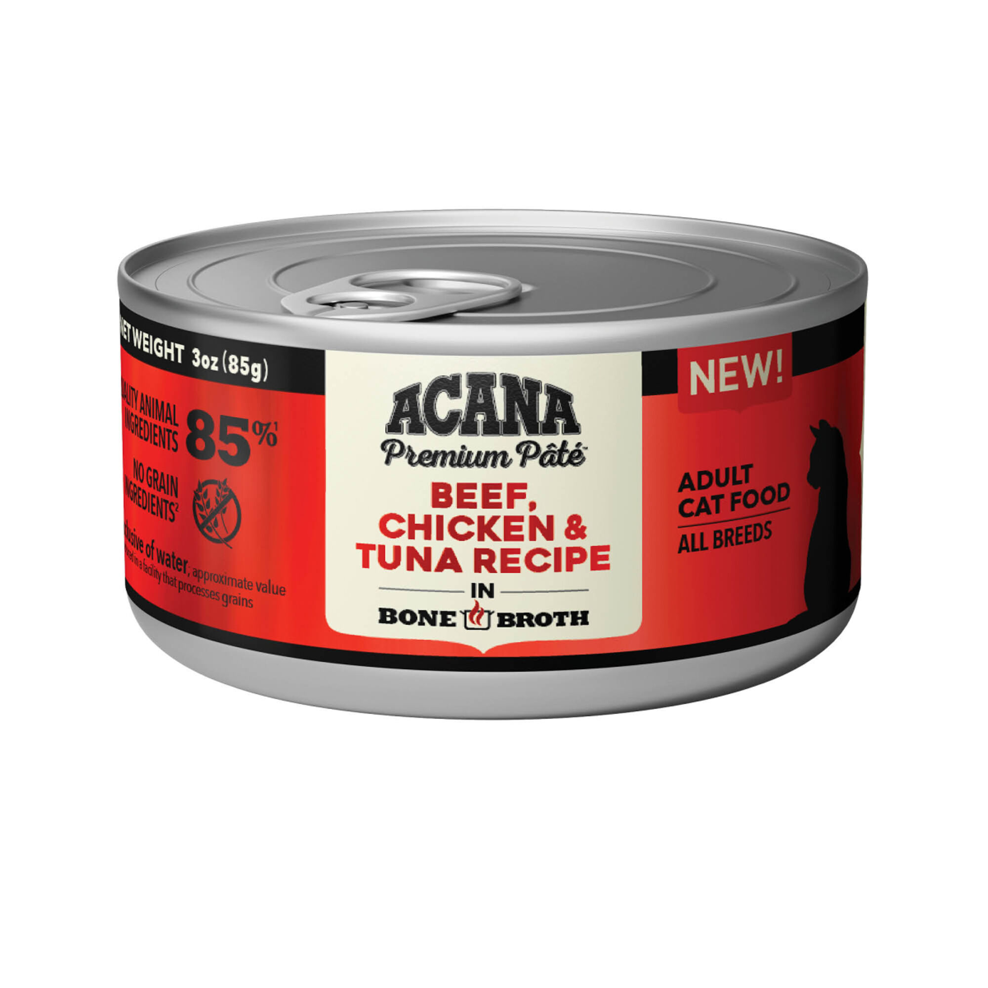ACANA Premium Pate, Beef, Chicken, & Tuna Recipe in Bone Broth Wet Cat Food