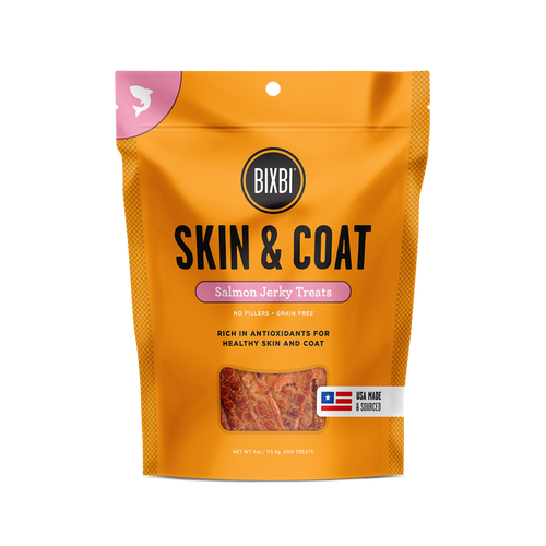 Bixbi Skin & Coat Salmon Jerky Dog Treats, 5 Oz. Bag
