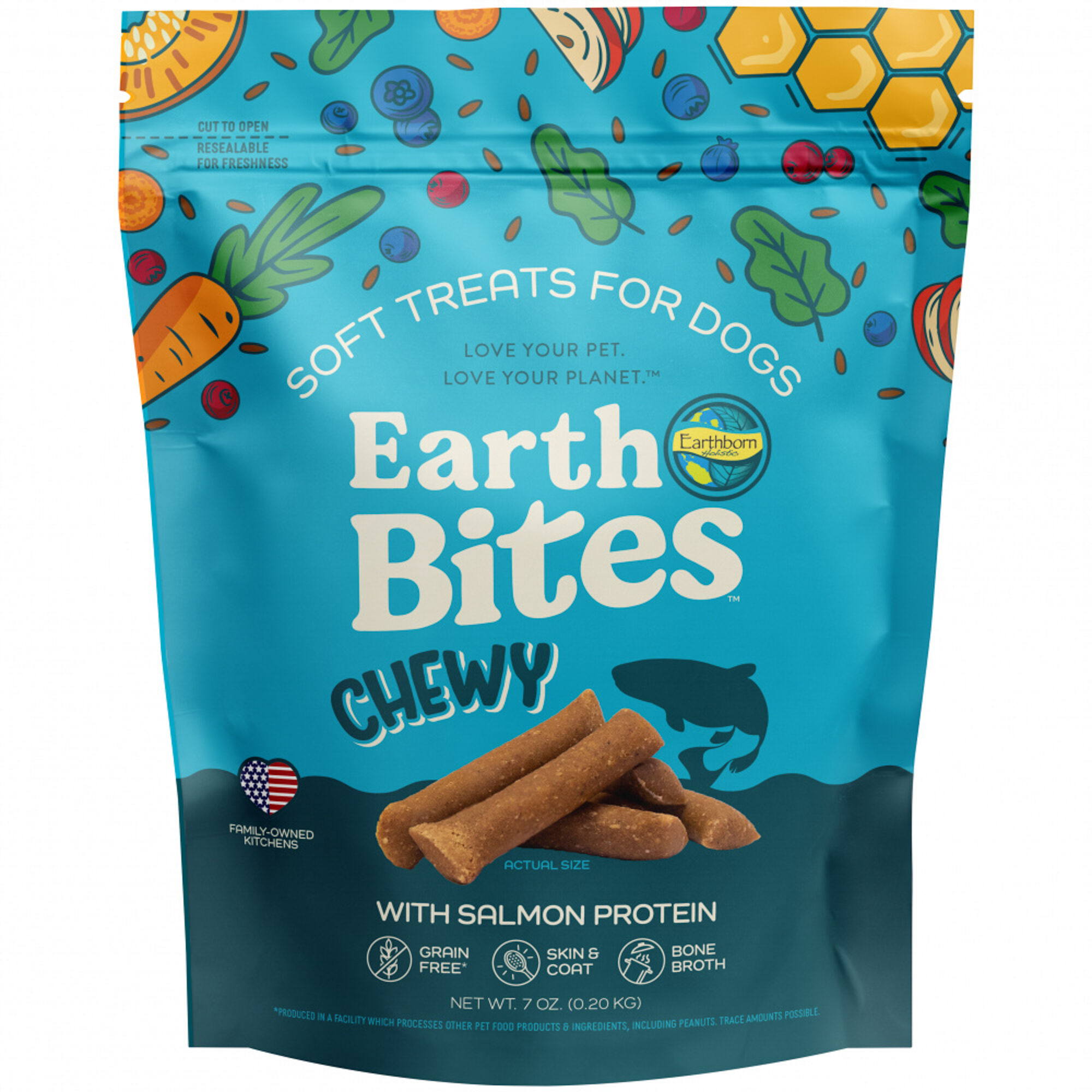 Earthborn Holistic Earth Bites Chewy Salmon Protein Grain Free Soft Dog Treats