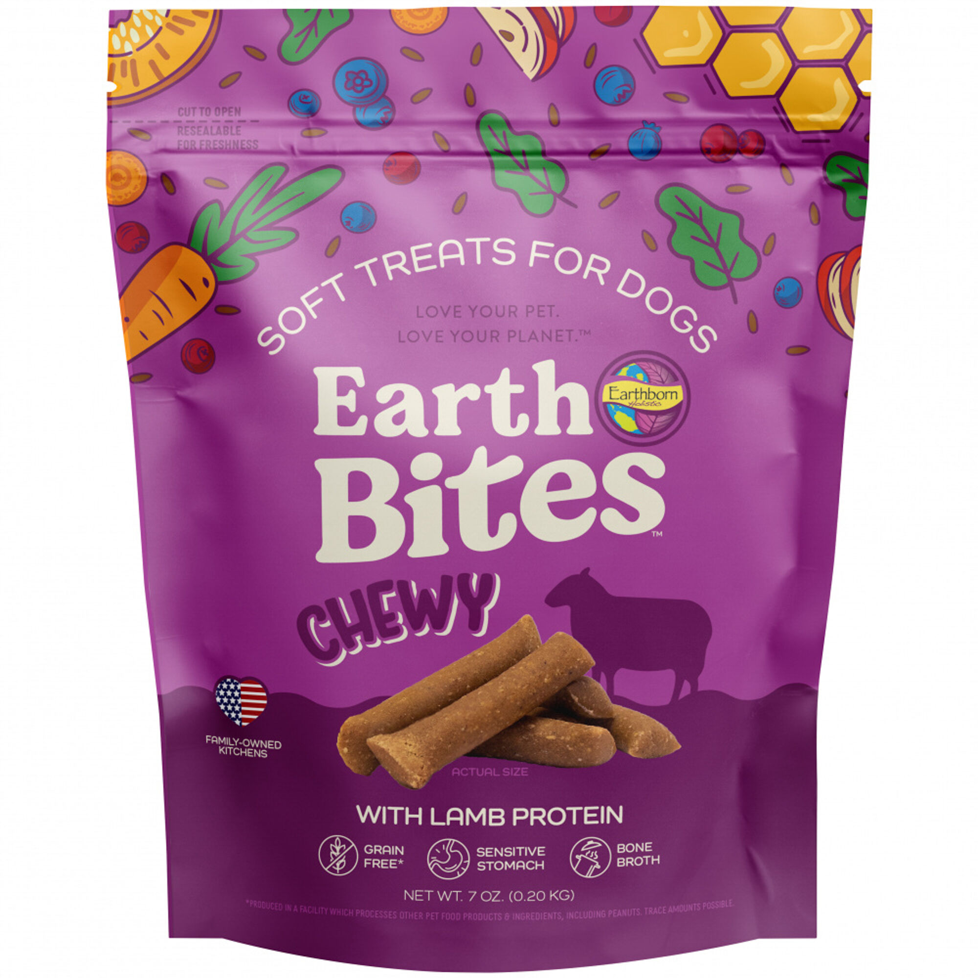 Earthborn Holistic Earth Bites Chewy Lamb Protein Grain Free Soft Dog Treats