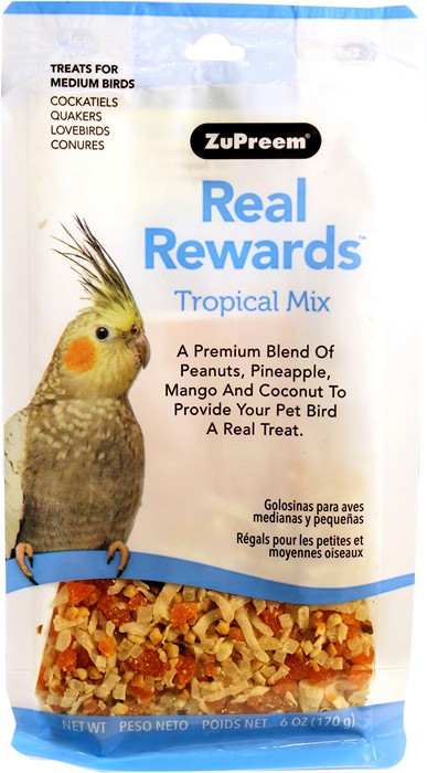 ZuPreem Real Rewards Real Rewards Tropical Mix Medium Bird Treat, 6 Oz