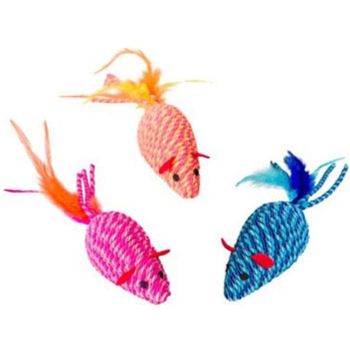 Ethical Pet Elasteez Mouse With Feathers Cat Toy
