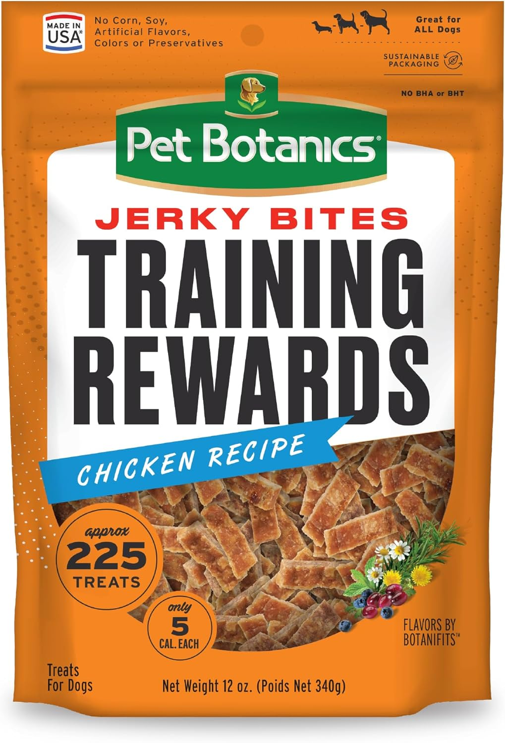 Pet Botanics Training Rewards Jerky Bites Chicken Recipe Dog Treats (12 oz)
