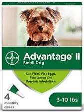 Bayer Advantage II Small Dog, 3-10lb, 4 Month Supply