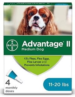 Bayer Advantage II For Medium Dogs, 11-20lb, 4 Month Supply
