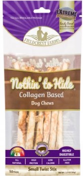 Nothin' To Hide Rawhide Alternative Twist Stix, Dog Chew, Bacon, 10 Pack