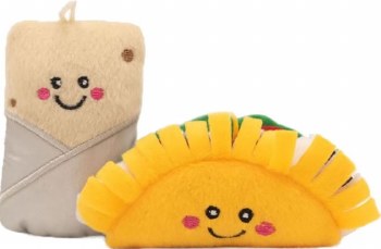 Zippy Claws NomNomz Catnip Taco and Burrito, Cat Toy, Small, 2 Pack