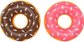 Zippy Paws Latex Donut Chocolate & Strawberry, Brown Pink, Dog Toys, Medium 2 Pack