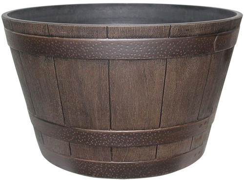Southern Patio Hampton Kentucky Walnut Whiskey Barrel Planter