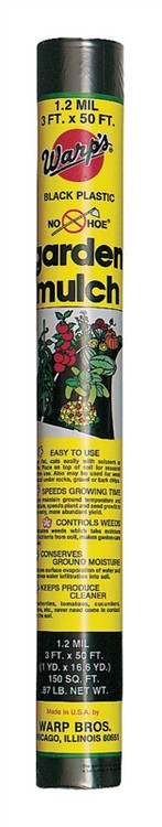 Warp's No hoe Lightweight Garden Mulch, Sun-Resistant Black