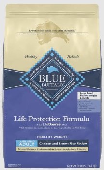 Blue Buffalo Life Protection Large Breed Healthy Weight Adult Formula Chicken and Brown Rice Recipe, Dry Dog Food, 30lb