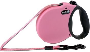 Alcott Adventure Retractable Leash, Pink, 16ft, up to 25lb, Extra Small