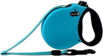 Alcott Adventure Retractable Leash, Blue, 16ft, up to 65lb, Medium