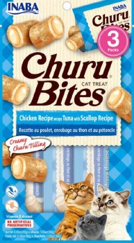 Inaba Churu Bites,, Tuna and Scallop, Cat Treat, .35oz, 3 Count