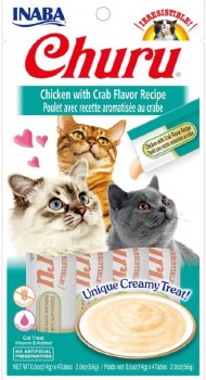 Inaba Churu Puree Chicken and Crab, Cat Treat, .5oz, 4 Count