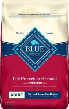Blue Buffalo Life Protection Formula Adult Fish and Brown Rice Recipe, Dry Dog Food, 15lb
