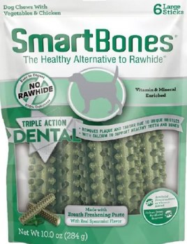 Smartbones Dental Sticks with Paste, Seaweed, 6 Pack