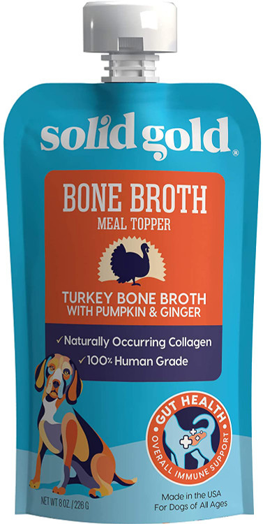 Solid Gold Turkey Bone Broth Dog Food Topper, 8oz.