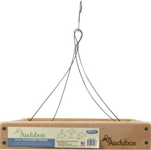 Audubon Rustic Farmhouse Platform Wood Feeder
