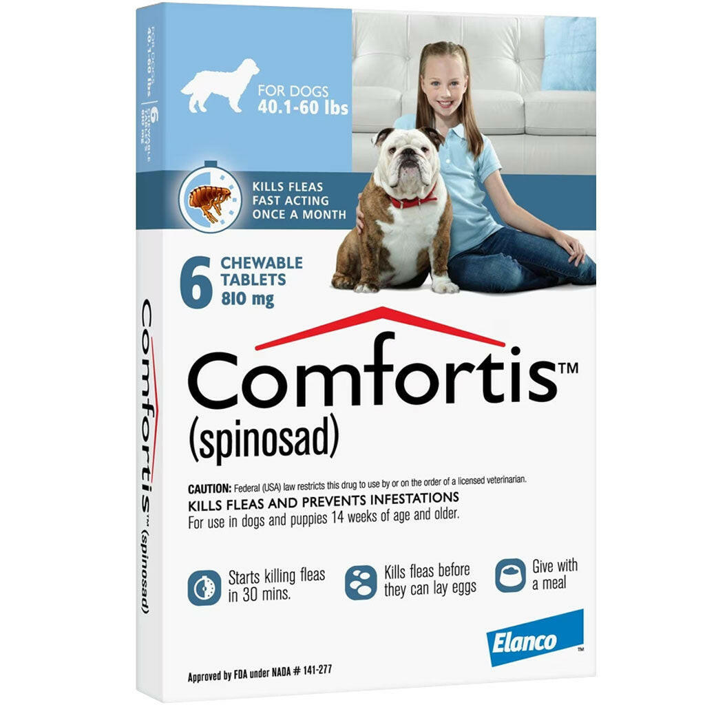 Comfortis Chewable Tablets for Dogs (40.1-60 lbs) - Blue Box