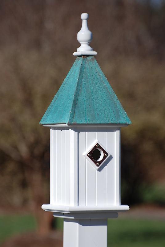 Copper Roof Bluebird House 26x8 - Patina Copper