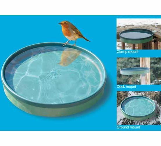 Heated Bird Bath 3 Mounting Options - Terra Cotta