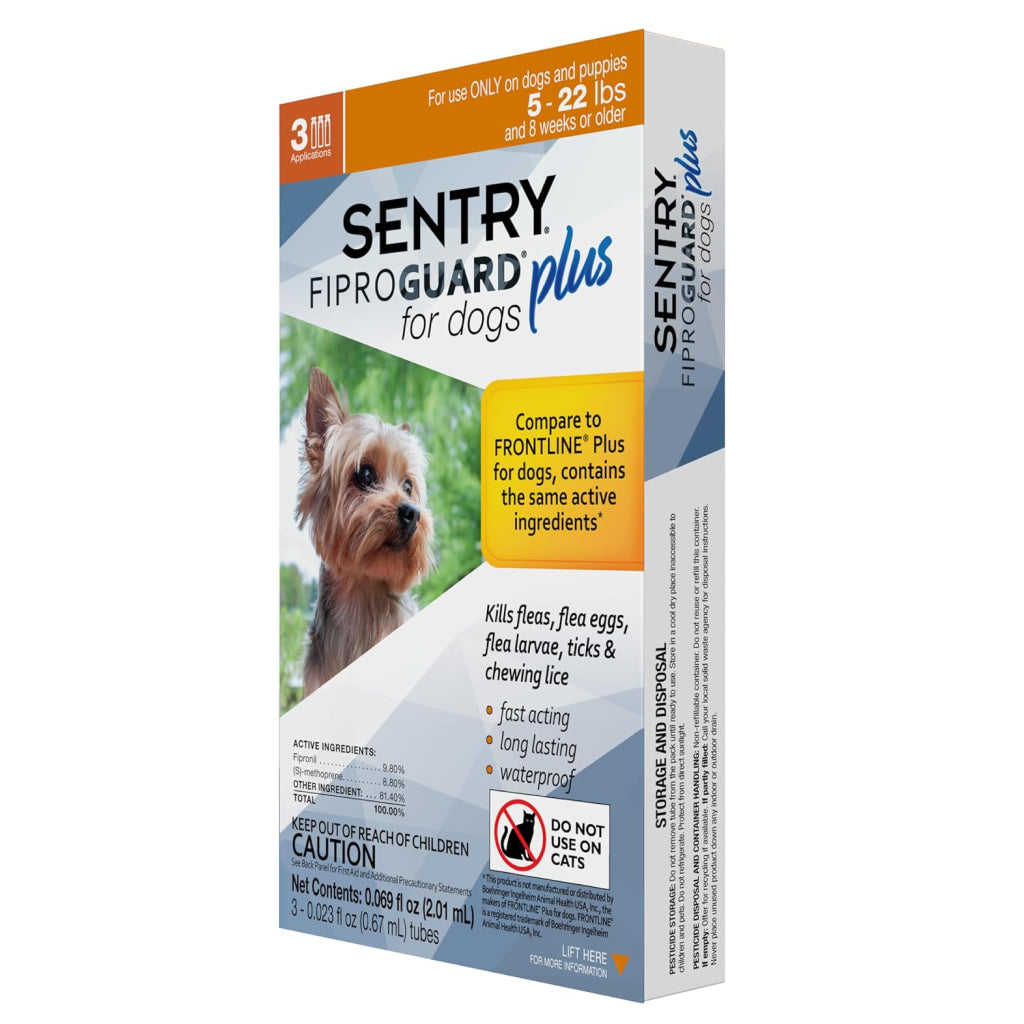 Sentry Fiproguard Plus Topical Flea & Tick Treatment for Dogs 4-22 lbs