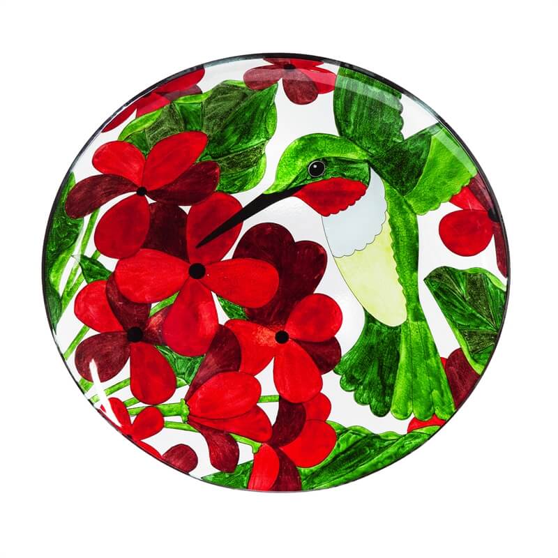 Hummingbird Glass Bird Bath
