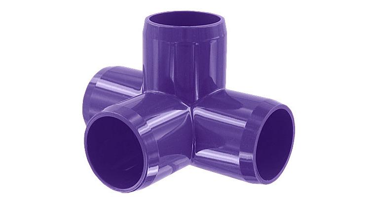 1 in. 4-Way PVC Fitting, Furniture Grade - Purple