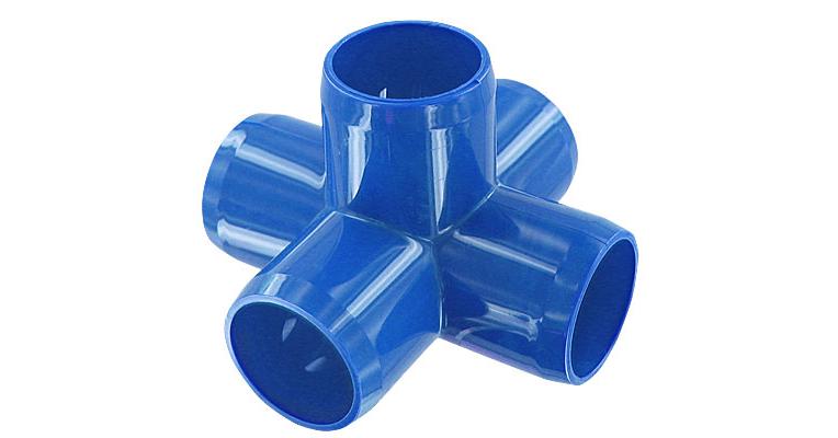 1 in. 5-Way PVC Fitting, Furniture Grade - Blue