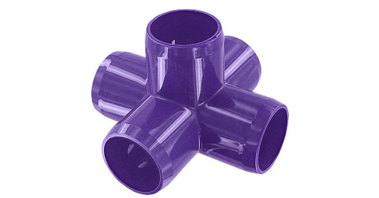 1 in. 5-Way PVC Fitting, Furniture Grade - Purple