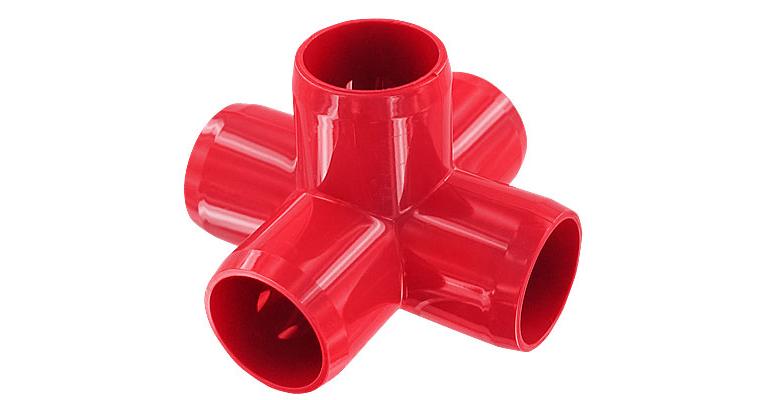 1 in. 5-Way PVC Fitting, Furniture Grade - Red