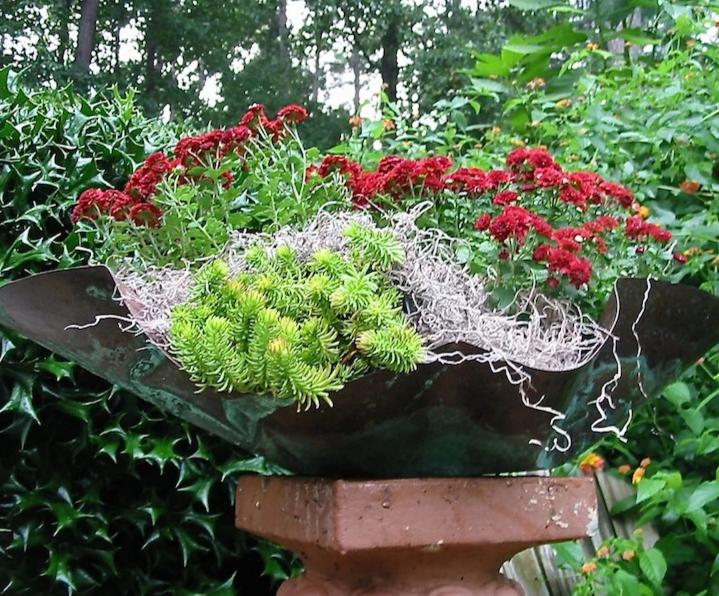 Patina Copper Planter or Birdbath
