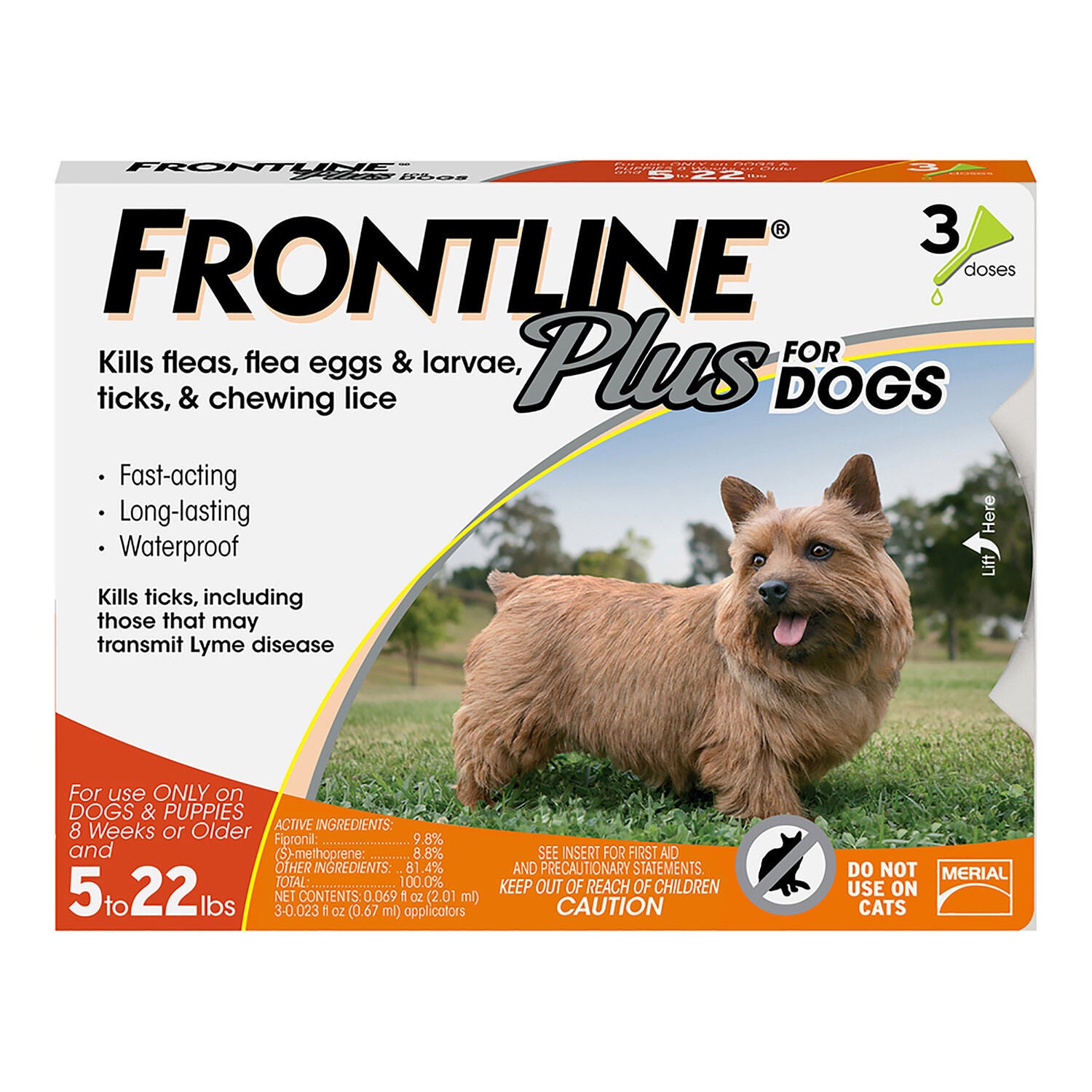 Frontline Plus Flea & Tick Treatment For Dogs Up To 22lbs