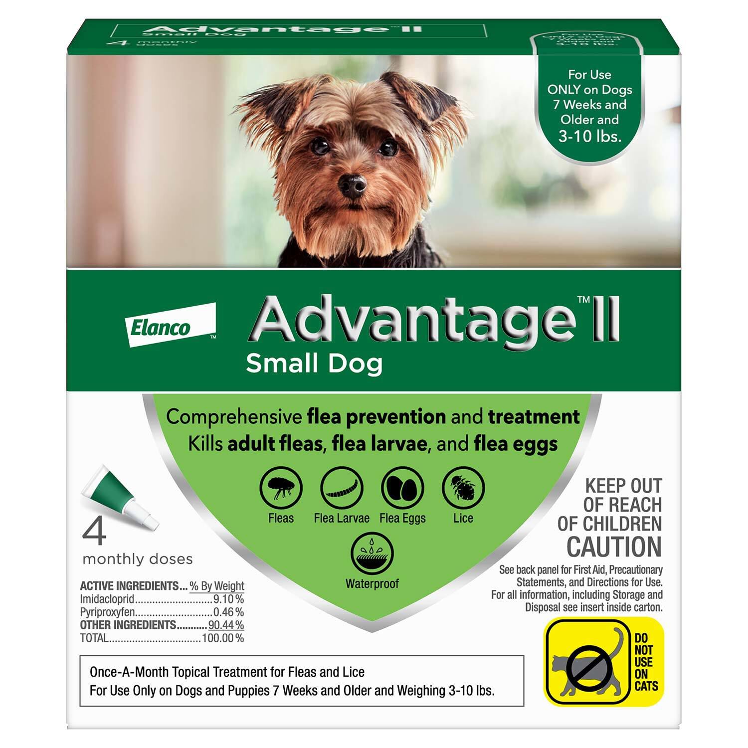Advantage Ii Flea Treatment For Dogs, 3 10 Lbs