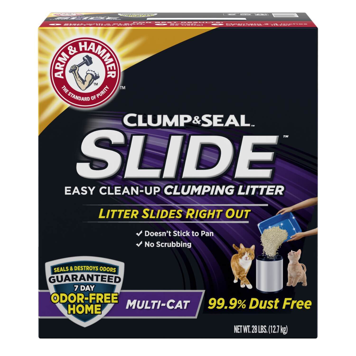 Arm & Hammer Clump & Seal Slide Easy Clean Up Clumping Multi Cat Litter