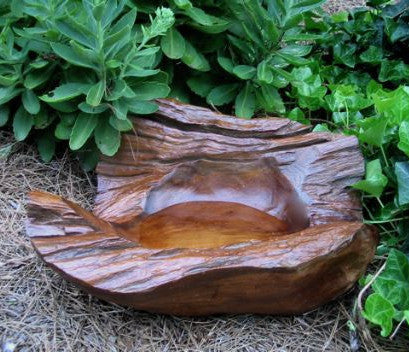 Natural Teak Ground Bird Bath - Small